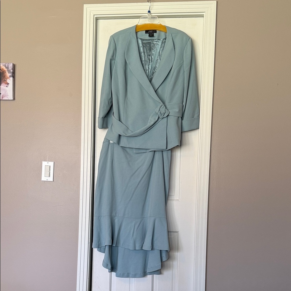 Midnight Velvet Blue High Low Skirt Set